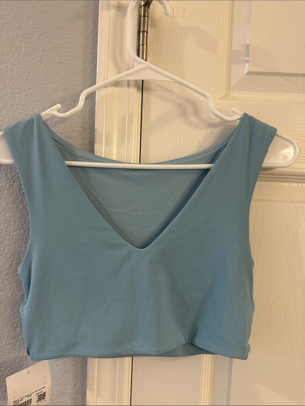 lululemon athletica light blue Bend This Front-to-Back Bra, sz S/M